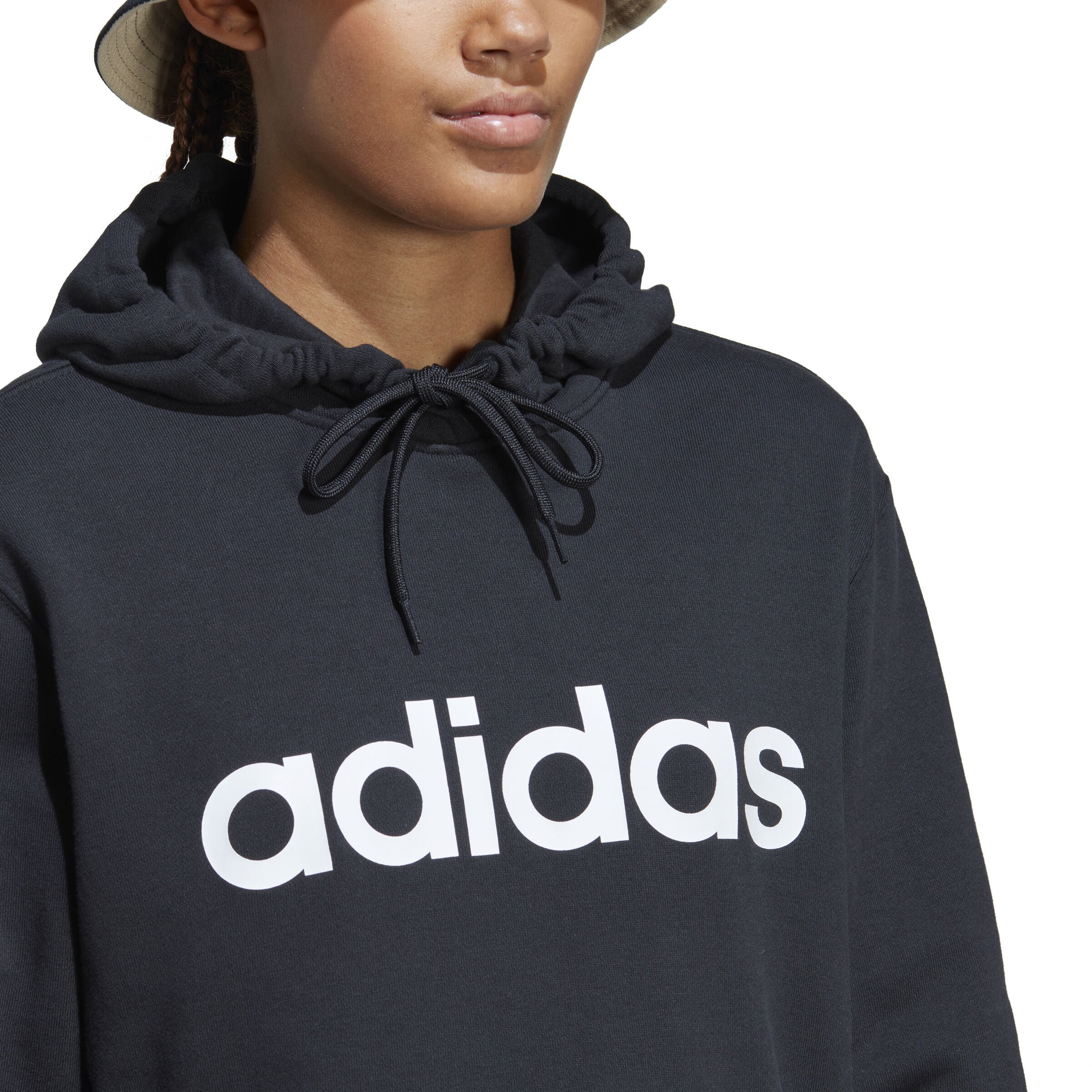 Essentials Linear Hoody Damen - Schwarz, Weiß