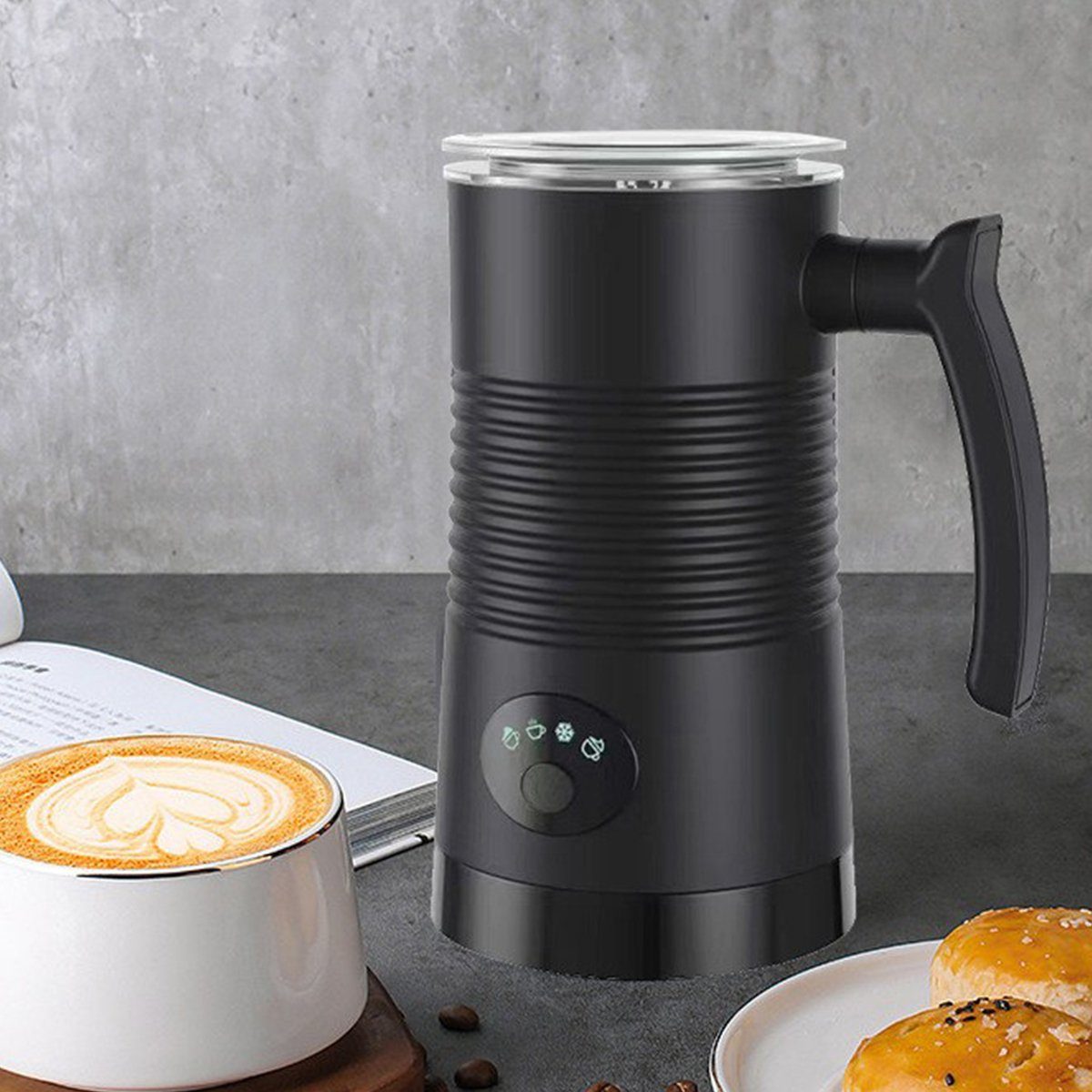autolock Milchaufschäumer MilchaufschäUmer 4 in 1 Elektrisch MilchschäUmer Milk Frother, Leicht zu Reinigen für Kakao Hafermilch und HeißEn oder Kalten
