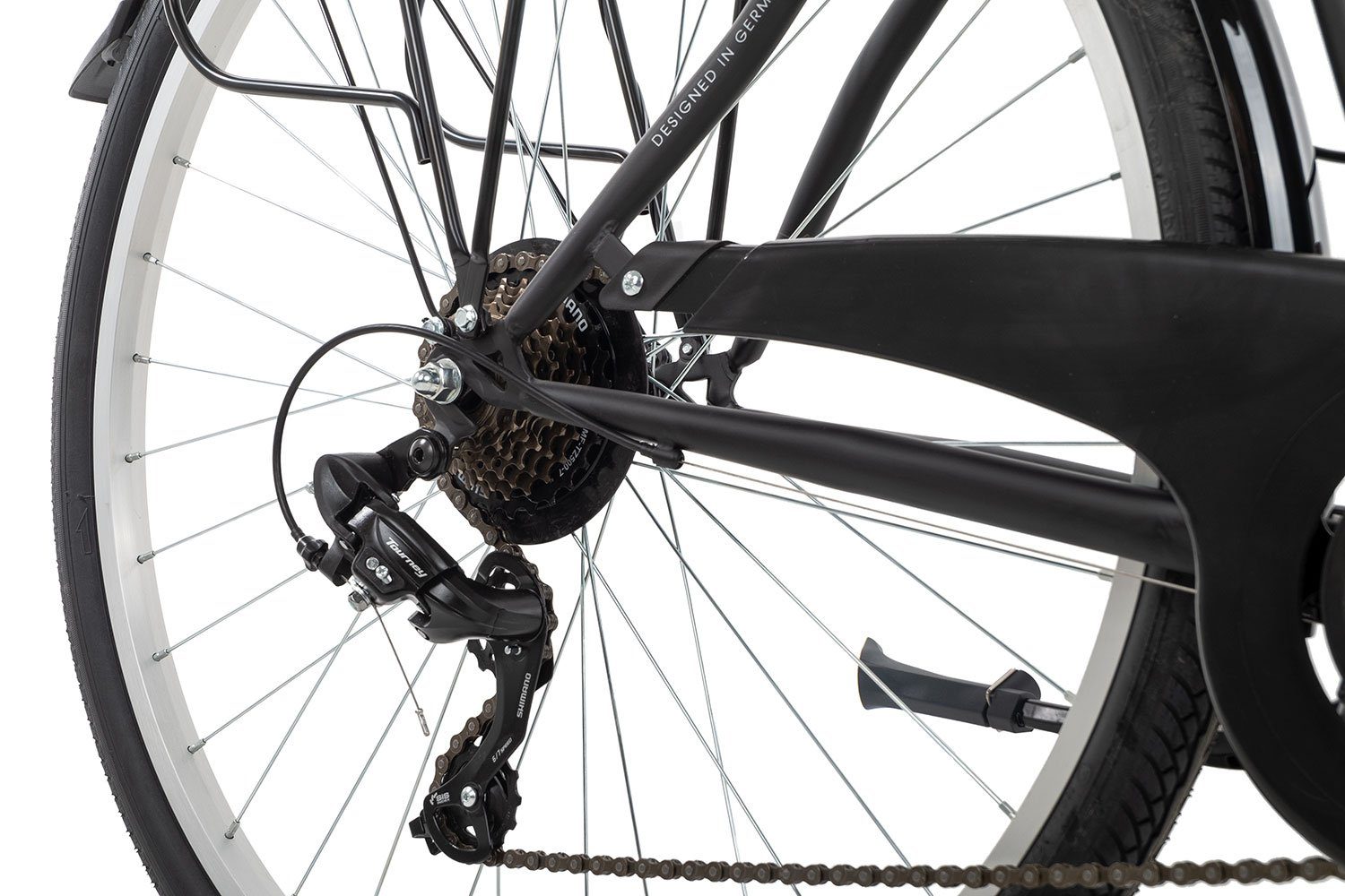 Adler Cityrad Stanford Trapez, 7 Gang Shimano Tourney 7 Schaltwerk, Kettenschaltung, Citybike schwarz/grau