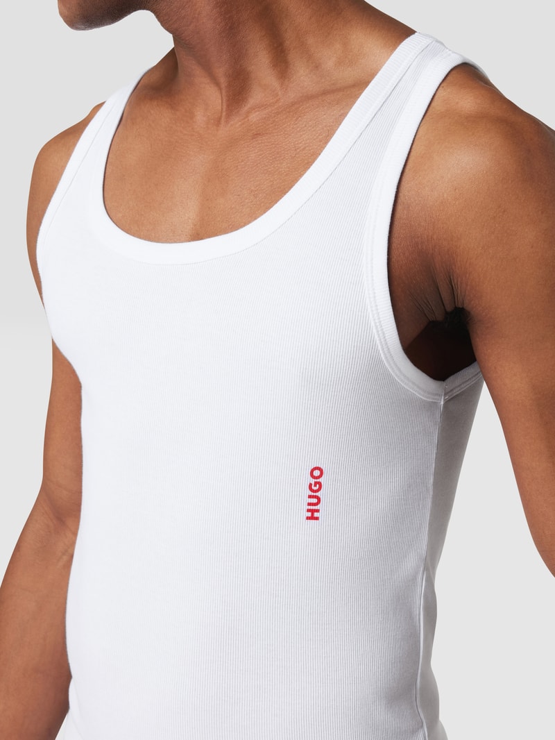 Tanktop mit Label-Print im 2er-Pack in weiß