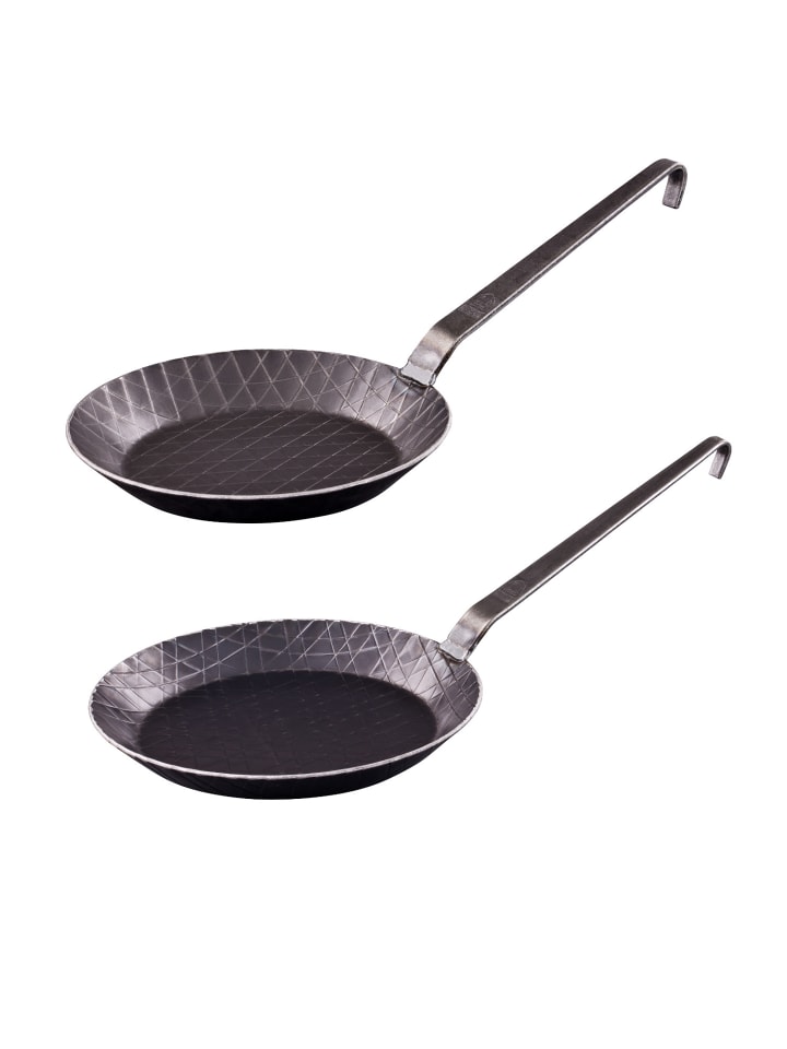 GRÄWE Hakenstiel Pfannenset IRON02H in schwarz günstig kaufen 20 cm & 24 cm