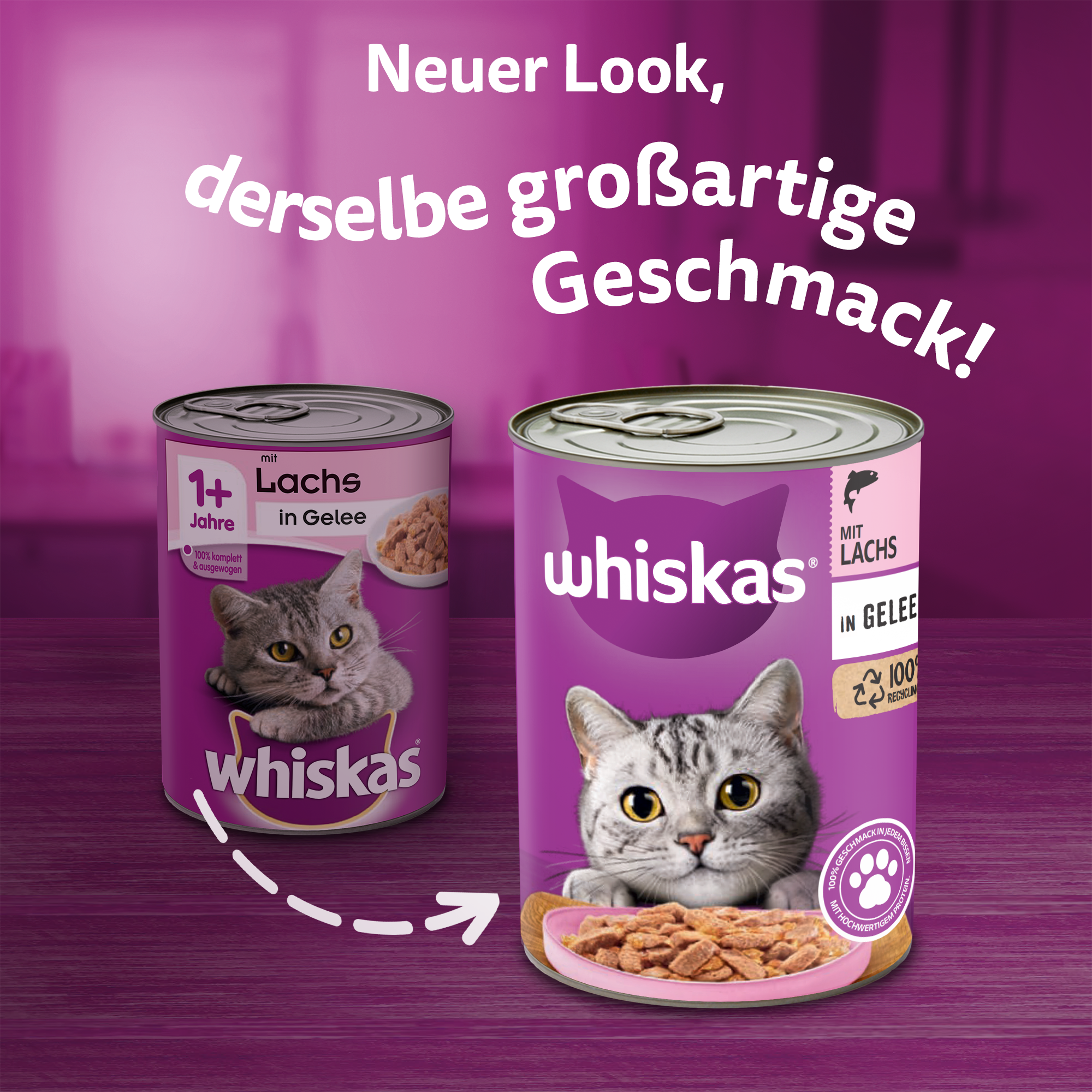 Whiskas Nassfutter Whiskas Adult 1+ Gelee 12x400g Lachs