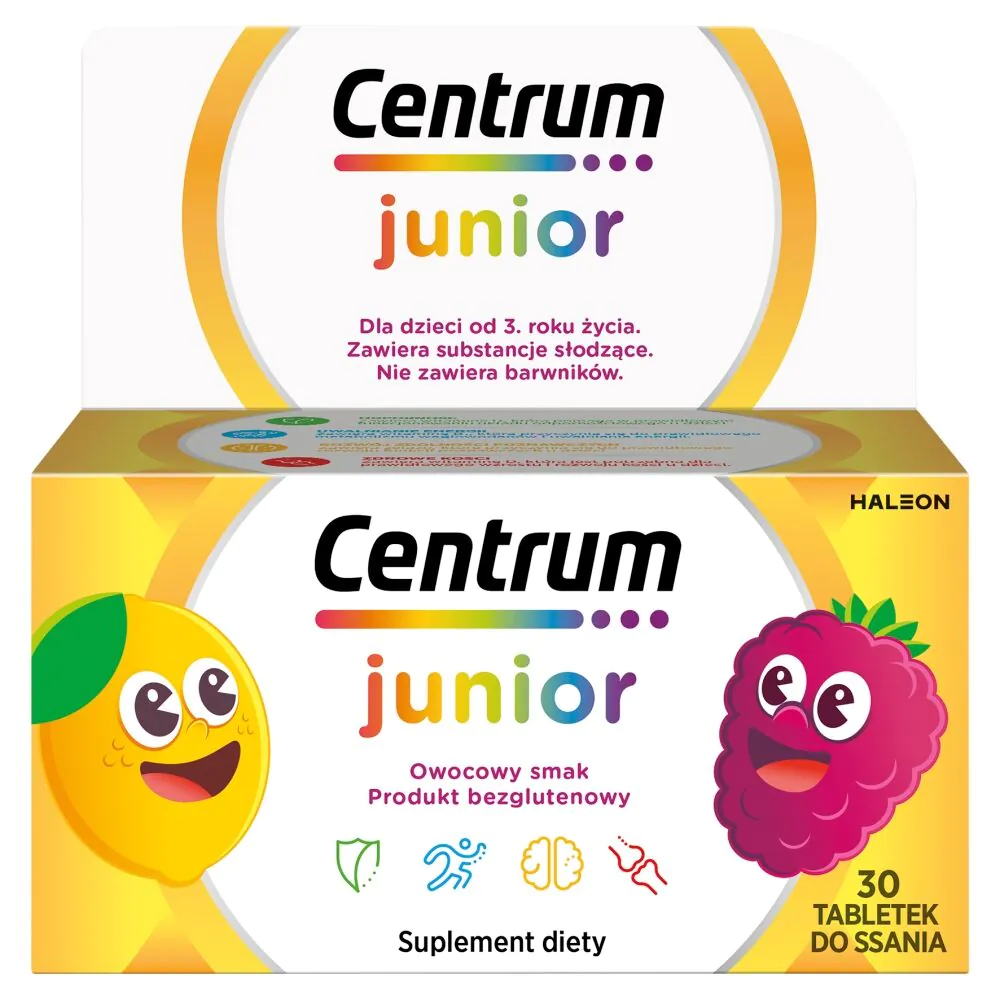 Centrum Junior vitamin- og mineralsæt til børn citron-hindbærsmag sugetabletter