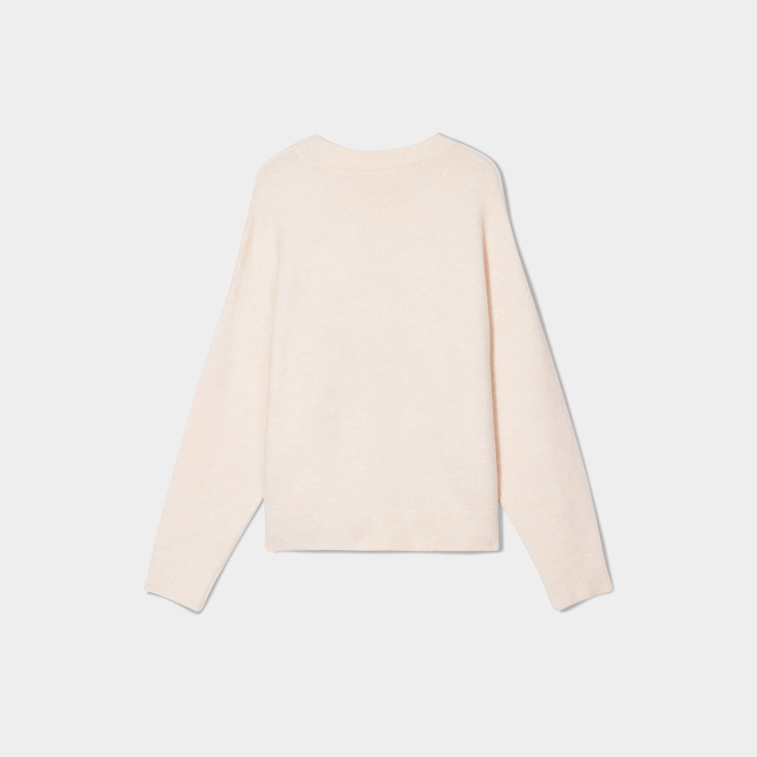 Pull manches longues col rond ecru femme | Cache Cache