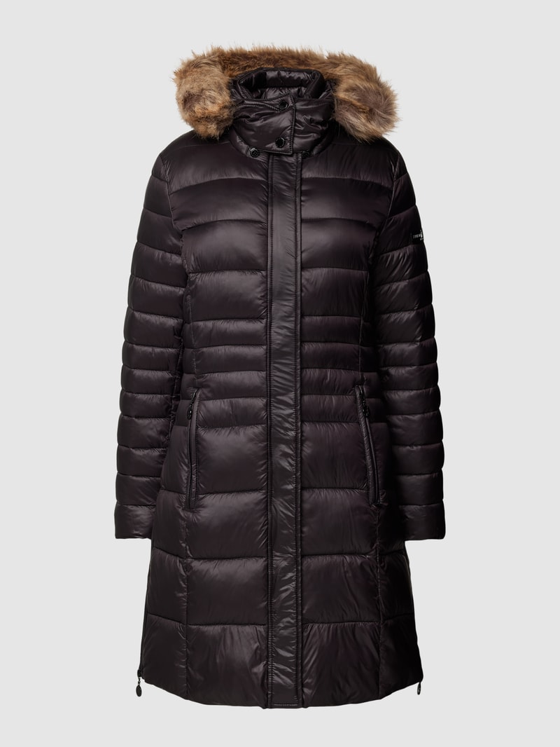 Steppjacke mit Label-Detail in schwarz
