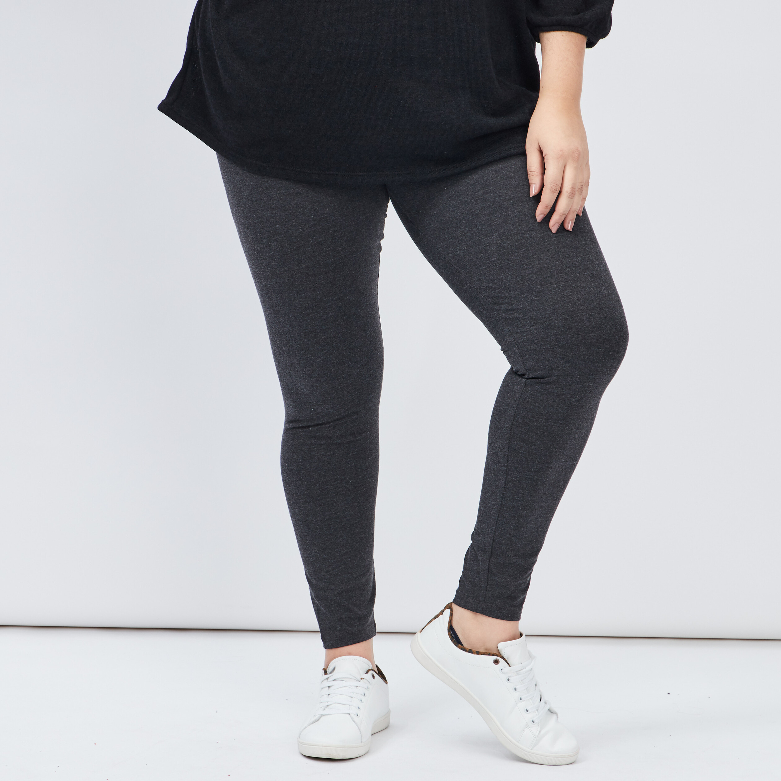 Legging gris foncé femme grande taille | La Halle