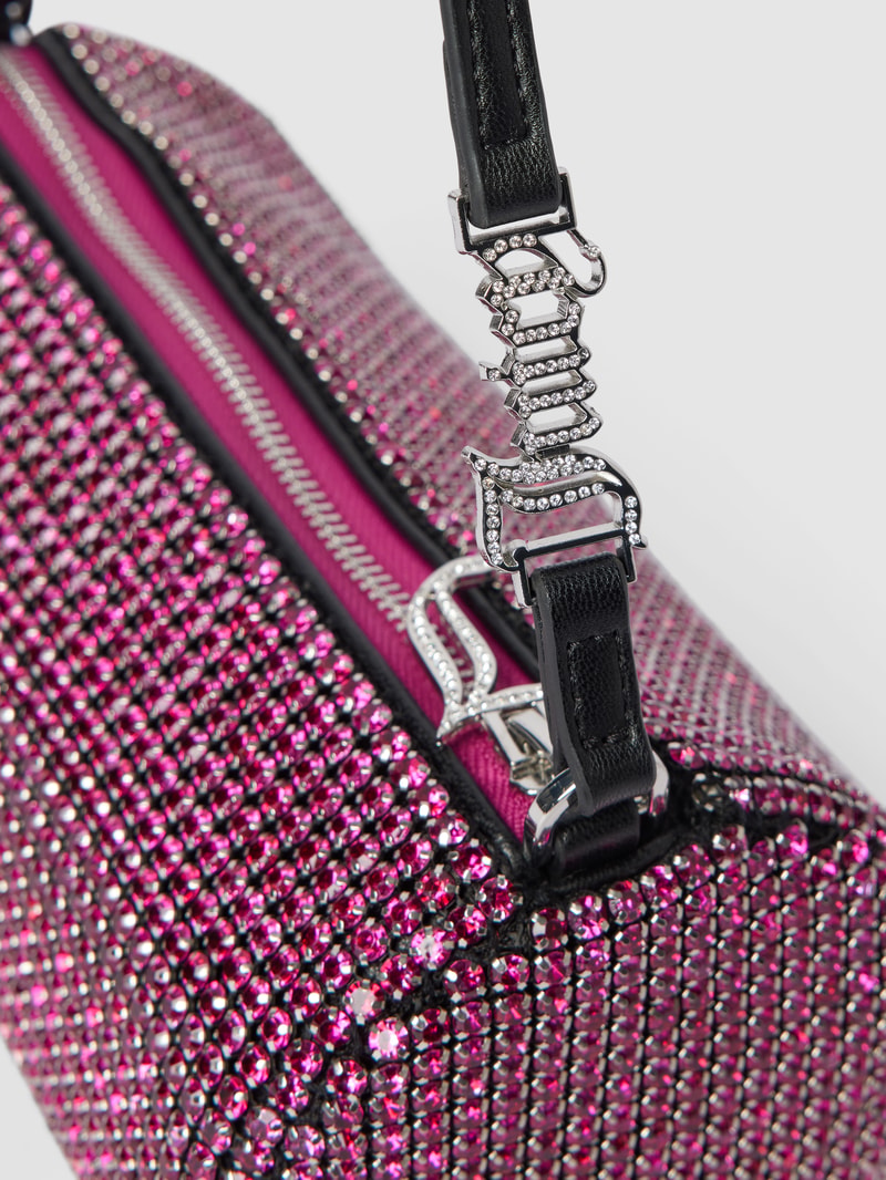 Pochette mit Ziersteinbesatz Modell 'Louisa' in pink