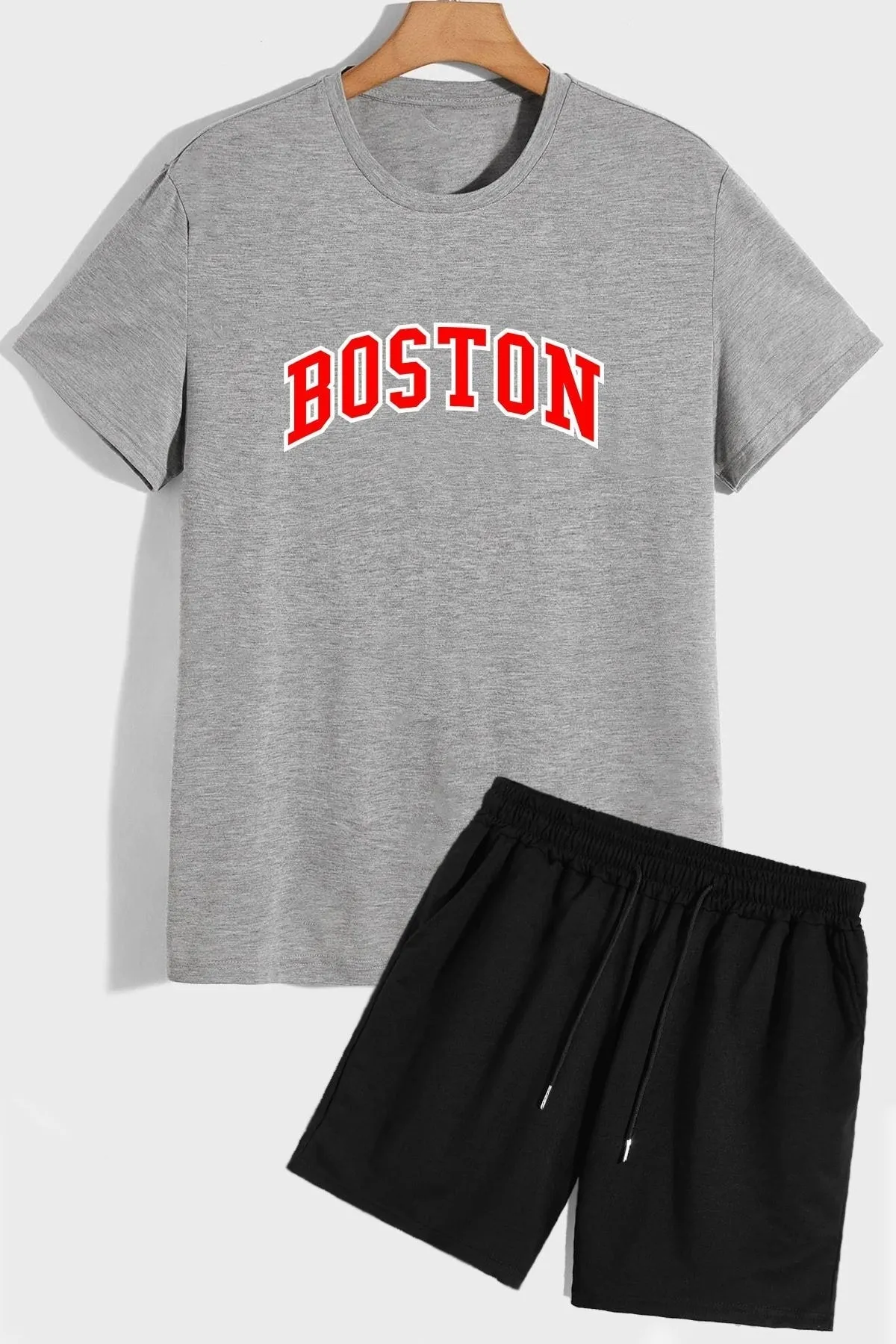 trendypassion  Boston Shorts T-Shirt-Trainingsanzug-Set