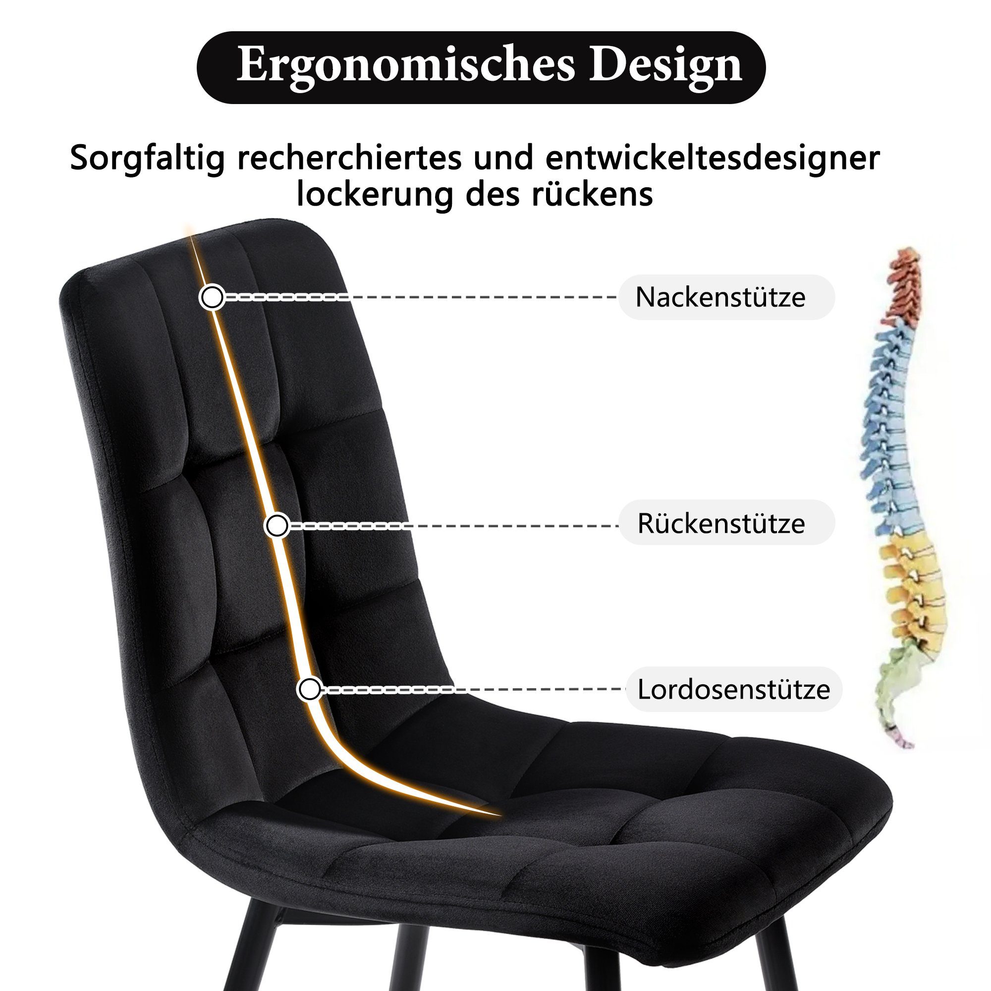 Flieks Essgruppe, (5-tlg), Esstisch mit 4 Stühlen Set Esszimmer Sitzgruppe, Metallbeine