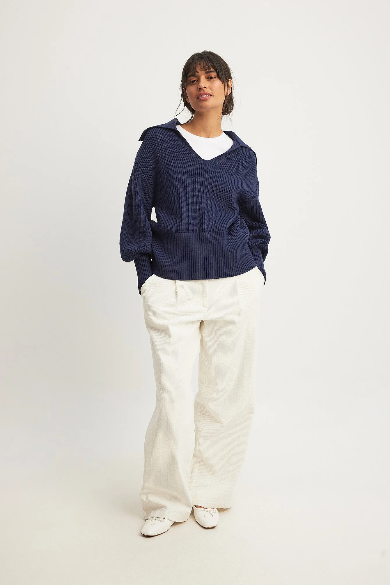 Strickpullover mit V-Ausschnitt