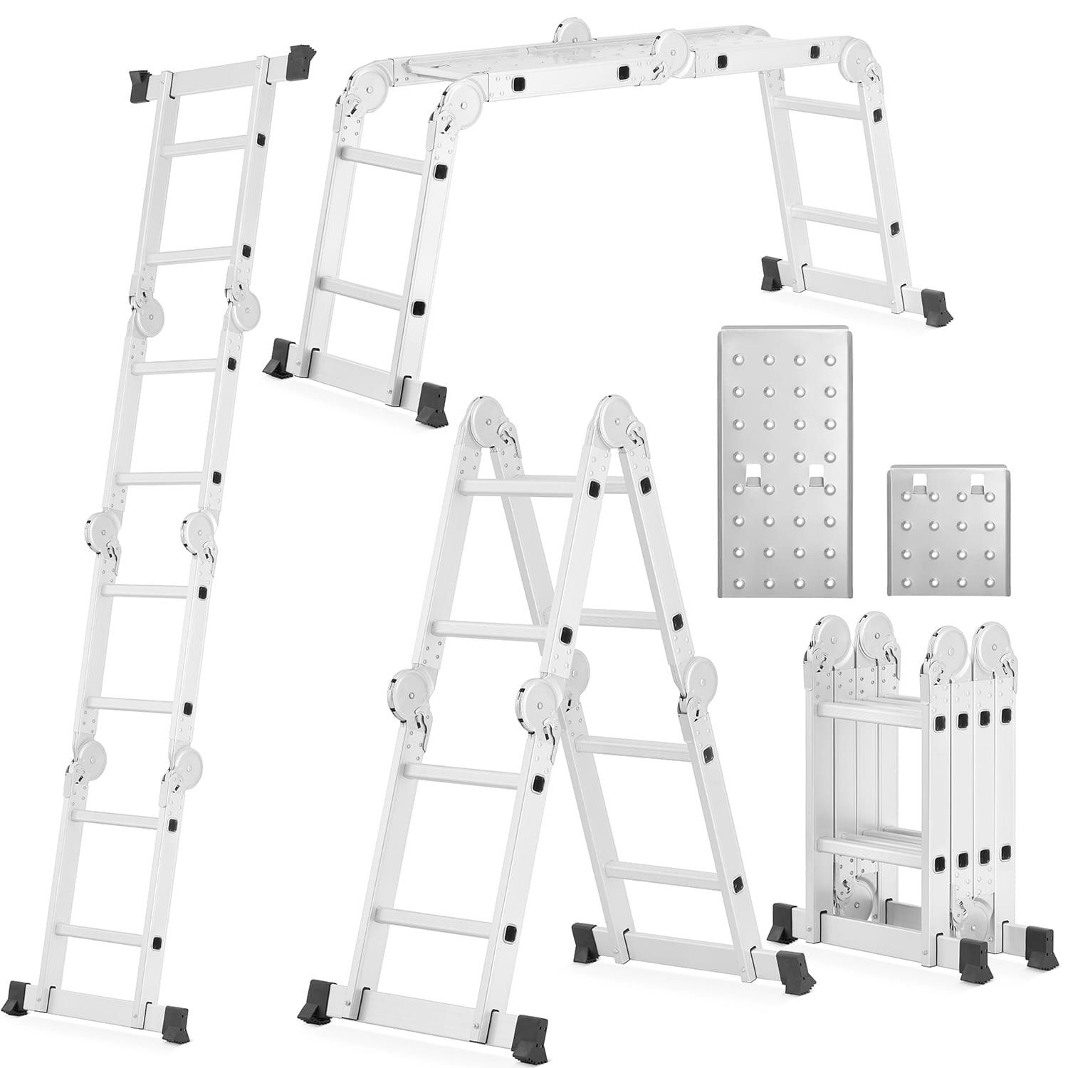 Venta-gr. Gelenkleiter Mehrzweckleiter 4x2 mit Gerüstplatte, Gelenkleiter, Haushaltsleiter