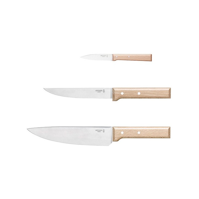 Set coltelli da cucina Opinel, Tris Parallele (Opinel Kitchen knives).