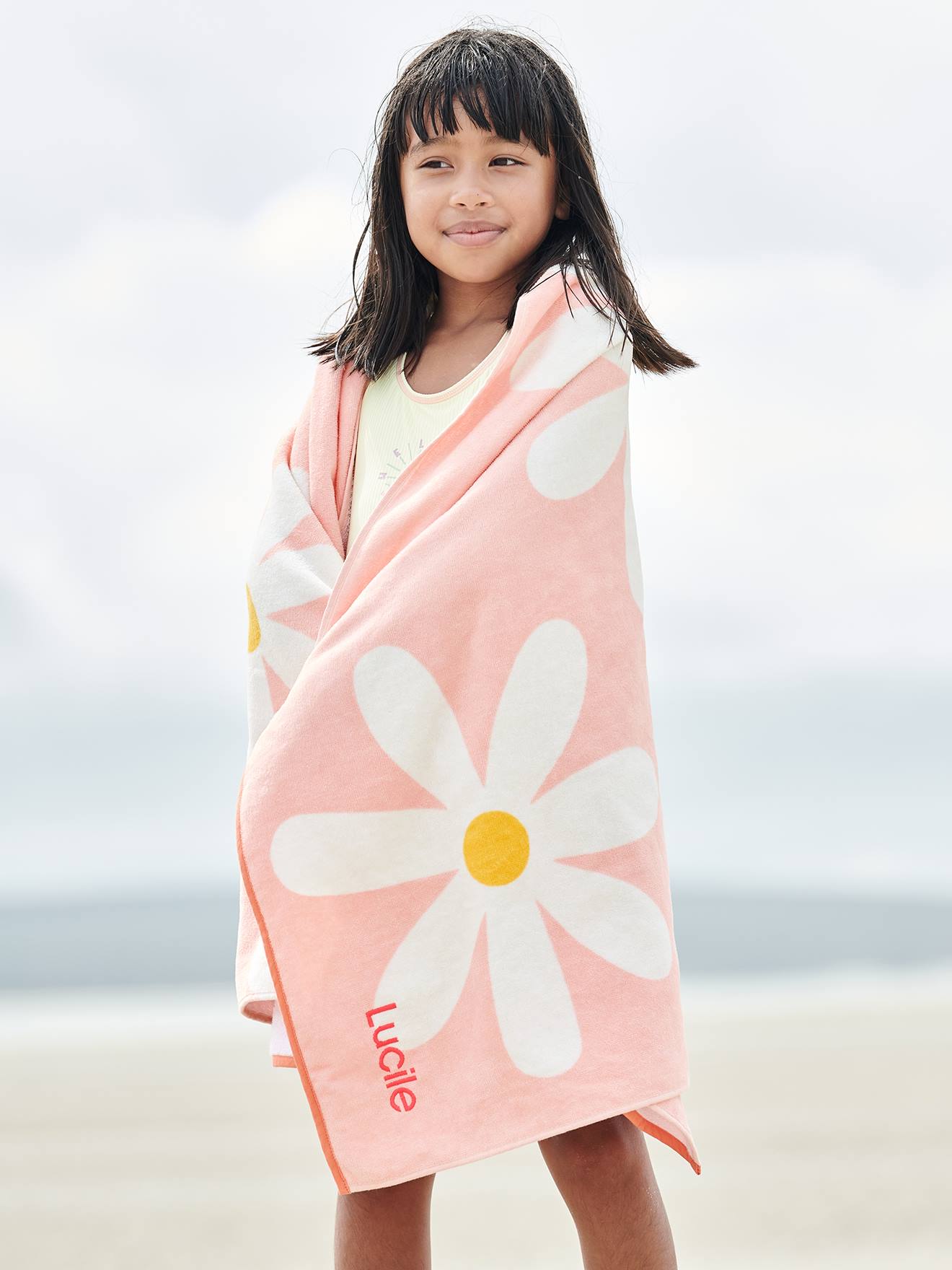 Serviette de plage / de bain POP personnalisable rose