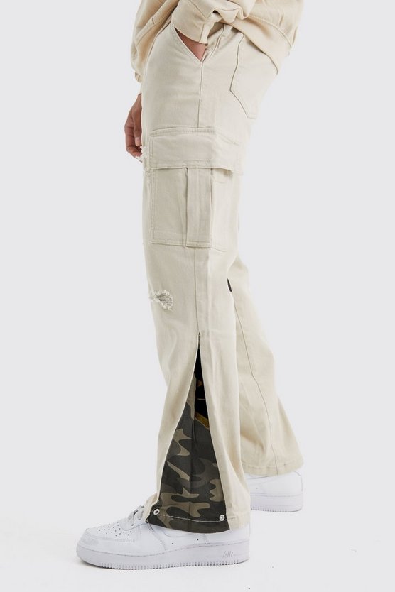 Camouflage Schlaghose mit geradem Bein