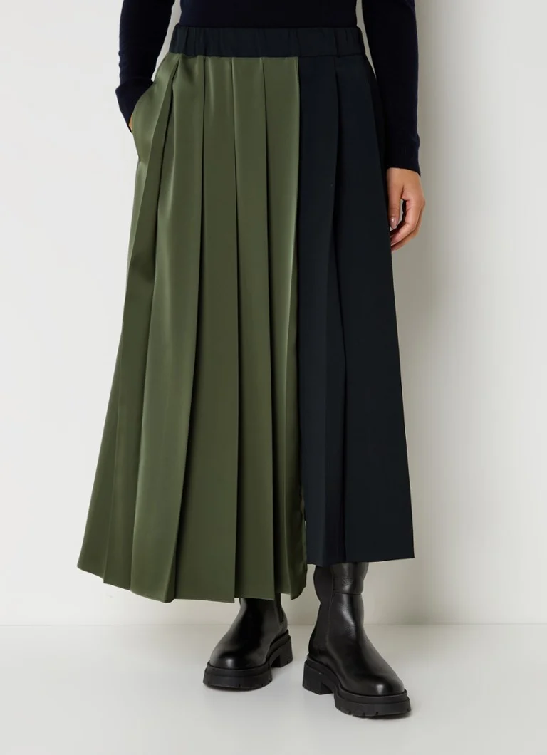Fustă midi plisată MaxMara Managua cu buzunare laterale
