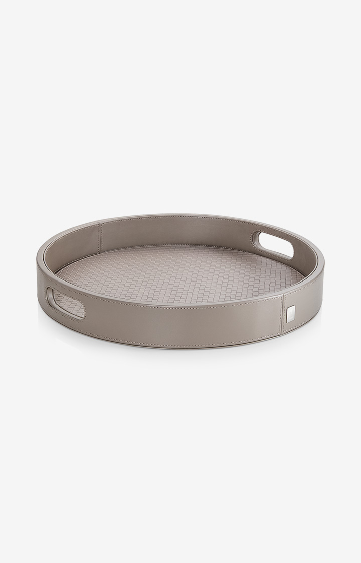 JOOP! Homeline - Rundes Tablett in Grau, klein
