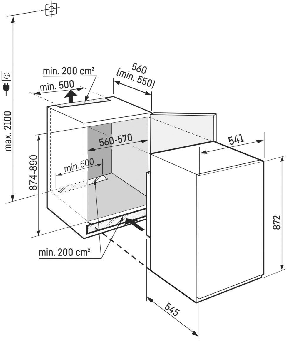 Liebherr Einbaukühlschrank IRSe 3901_098076551, 87,2 cm hoch, 54,1 cm breit