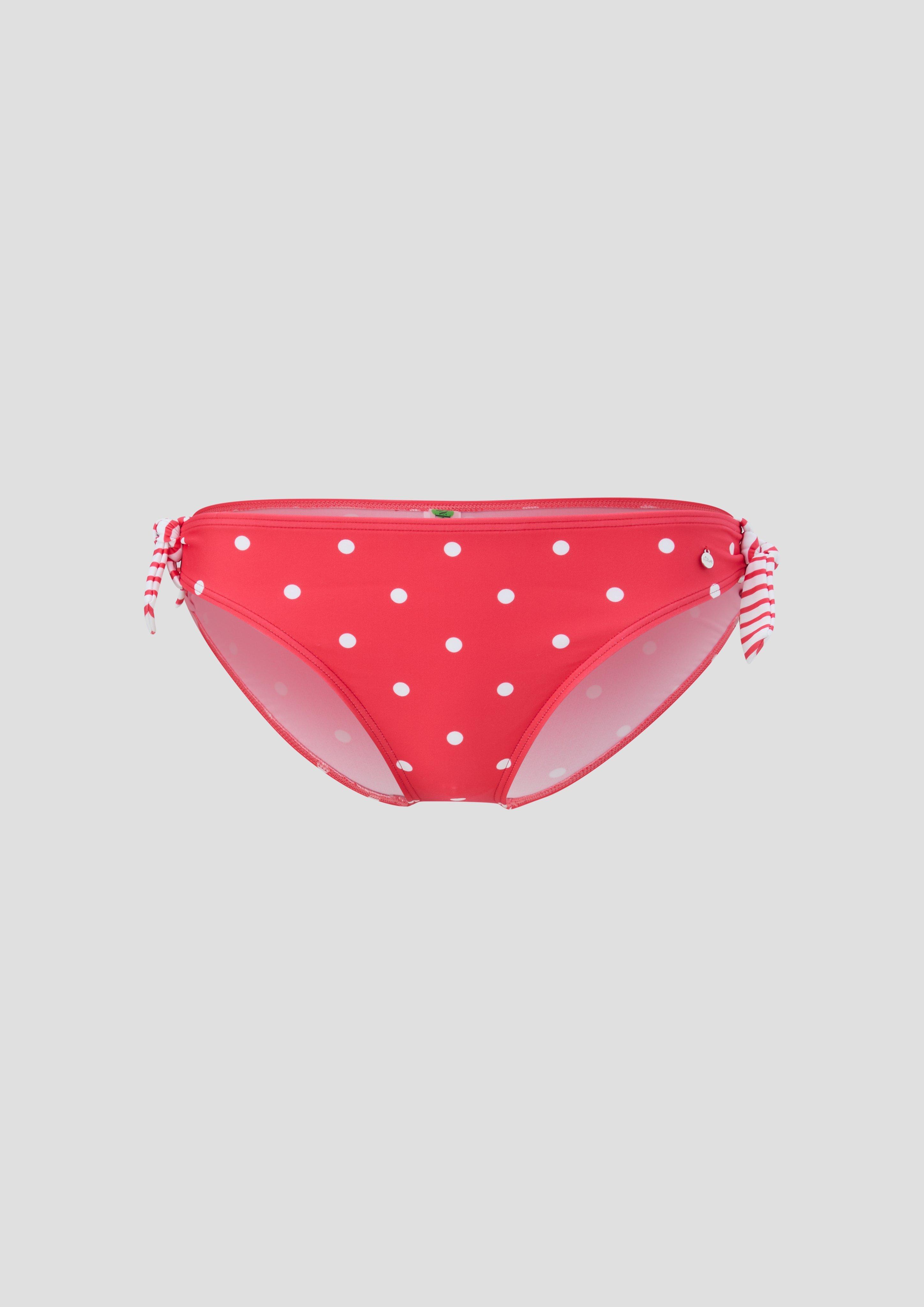 Gepunktete Bikinihose mit seitlichem Schleifen-Detail  6009070-30M1