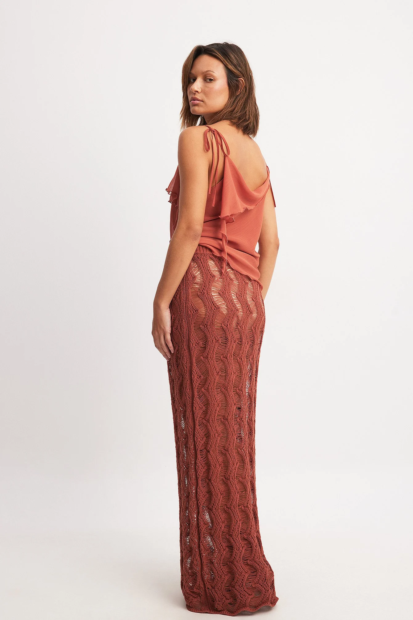 Wavy Crochet Knitted Skirt