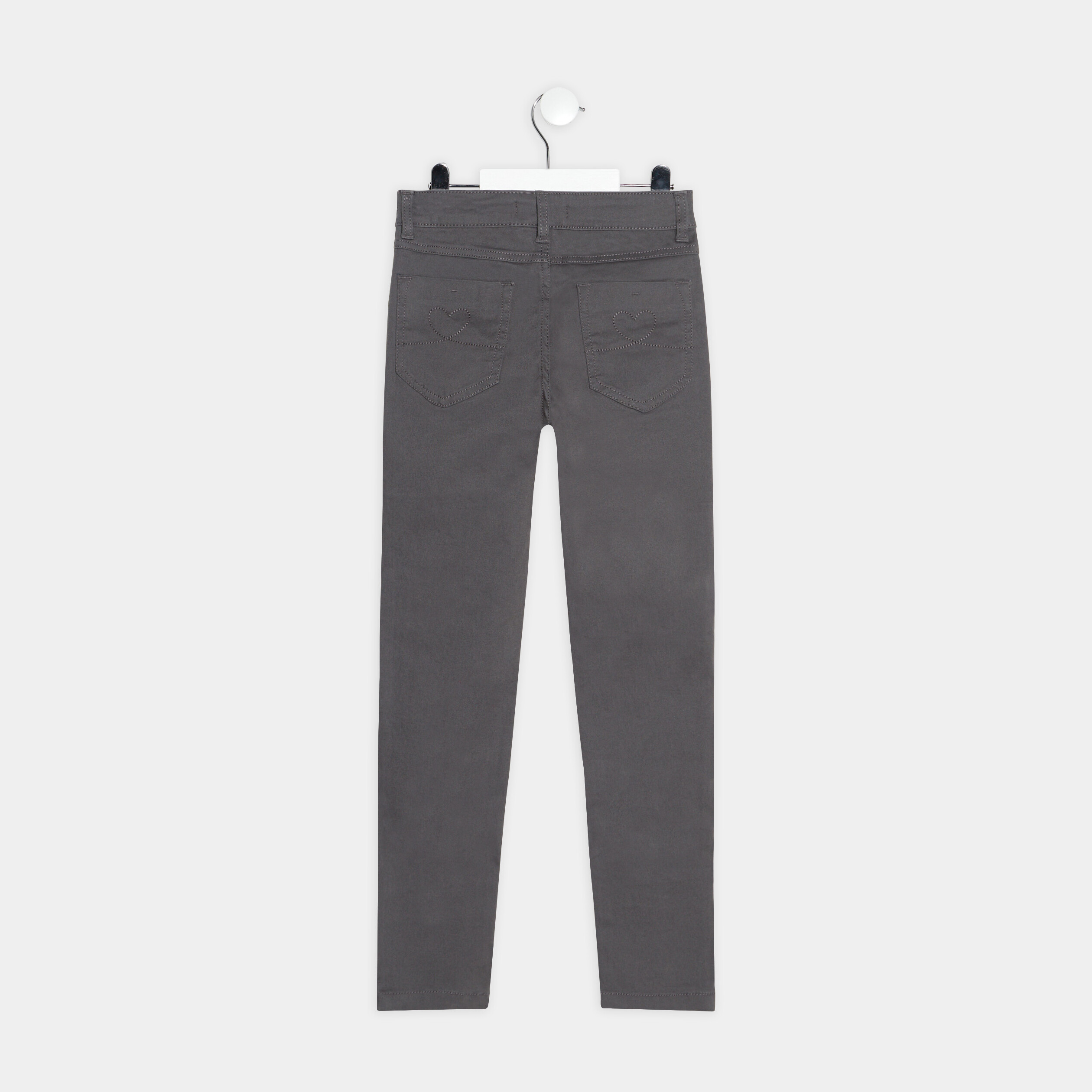 Pantalon slim taille ajustable gris foncé fille | La Halle