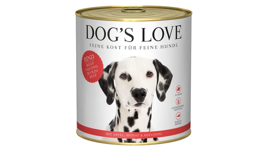 DOG'S LOVE Hundenassfutter Adult Rind 800 g