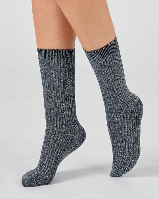 Lot de 2 paires de chaussettes maille côtelée fantaisie