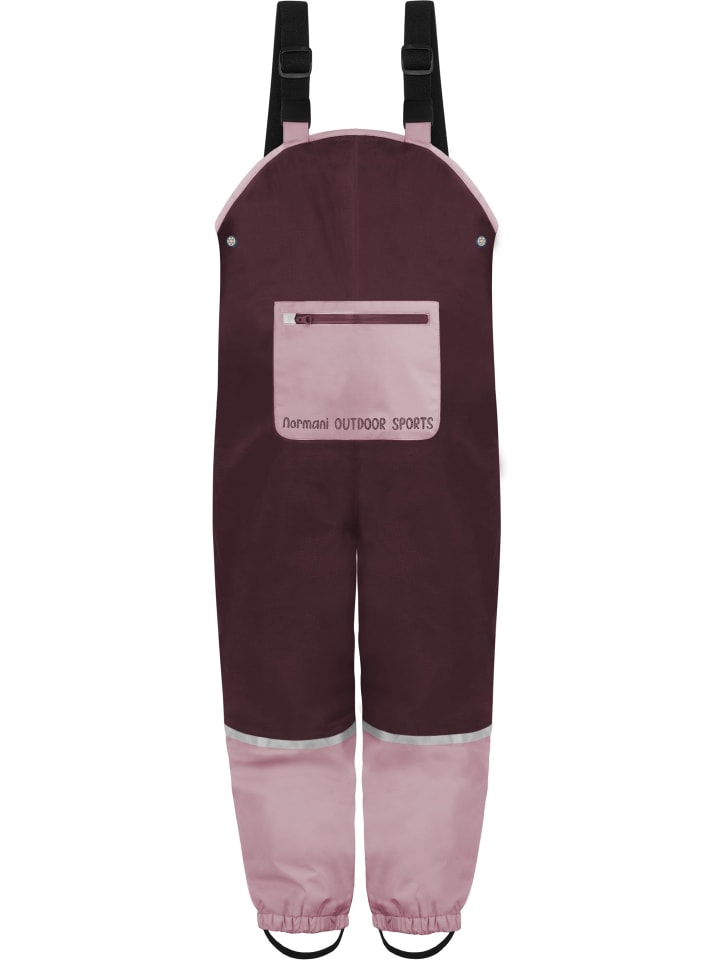 Normani Outdoor Sports Kinder Regenhose mit Hosenträgern Waller in Bordeaux günstig kaufen