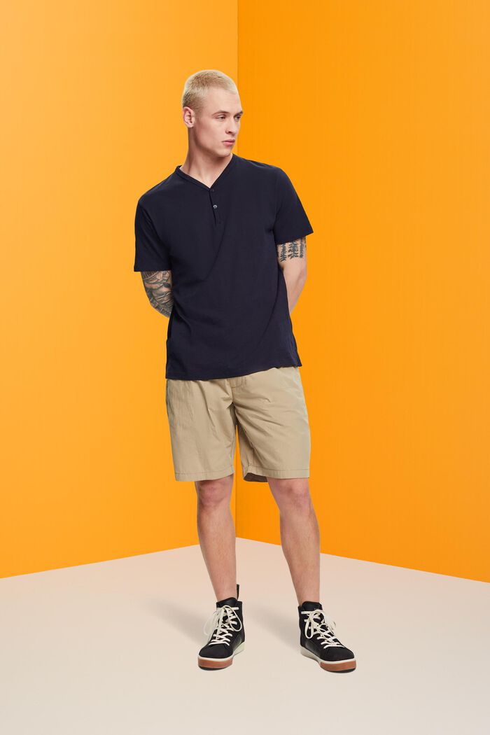 Henley-Shirt aus Slub Jersey