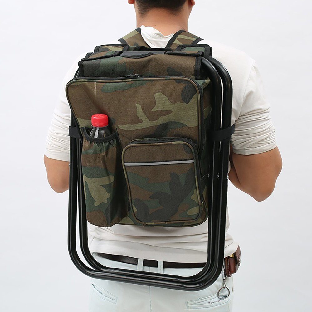 Zeaicos Angelhocker Angelhocker mit Kühlfach Campingstuhl Falt-Hocker & Kühltasche in 1