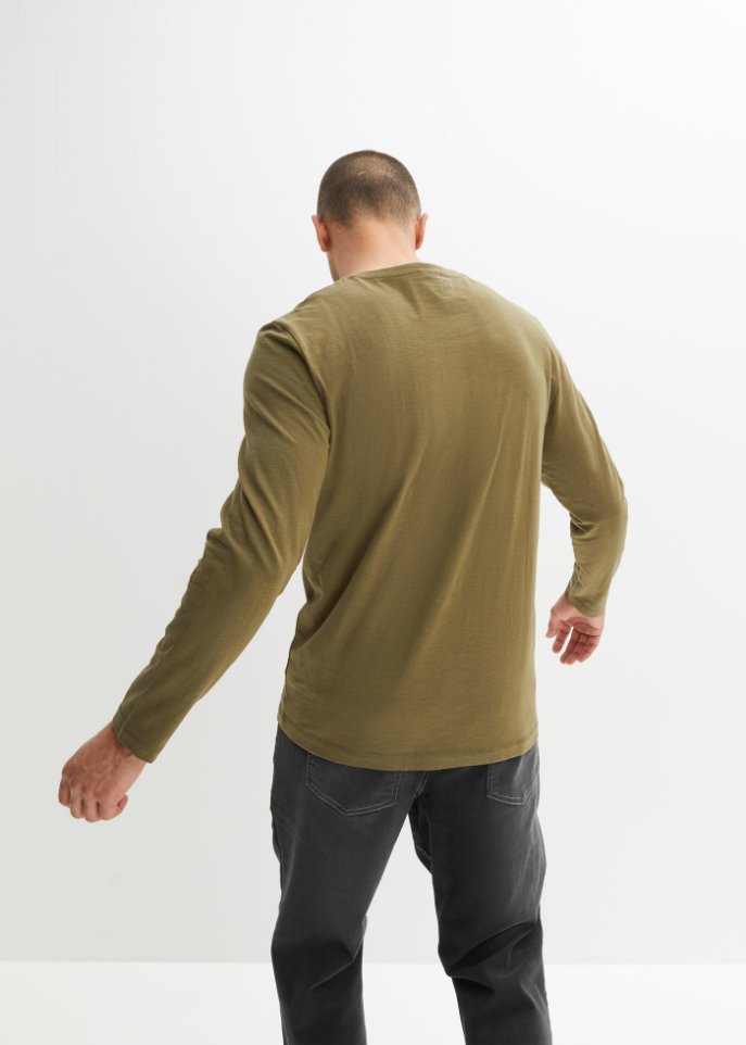 Henleyshirt in 2 in 1 Optik, Langarm
