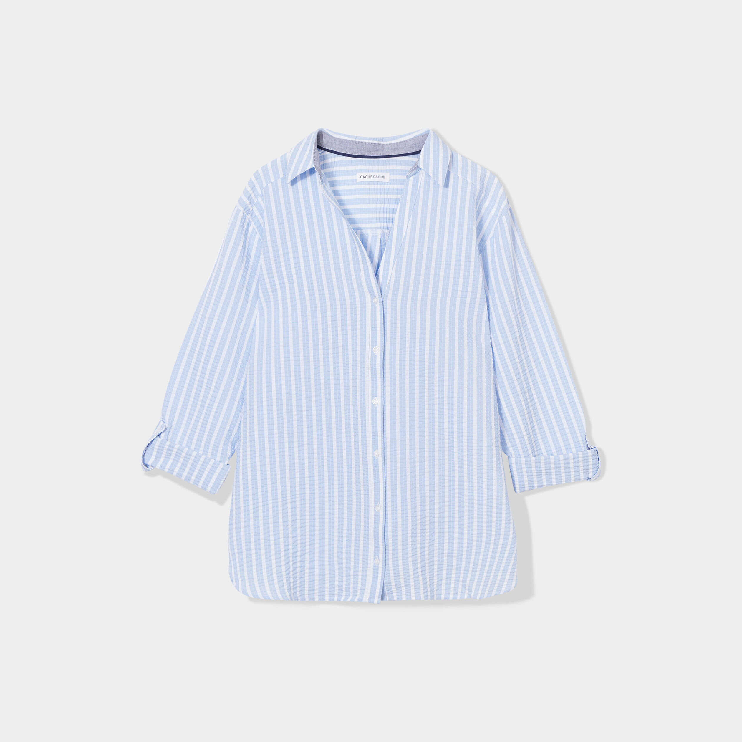 Chemise manches 3/4 blanc femme | Cache Cache