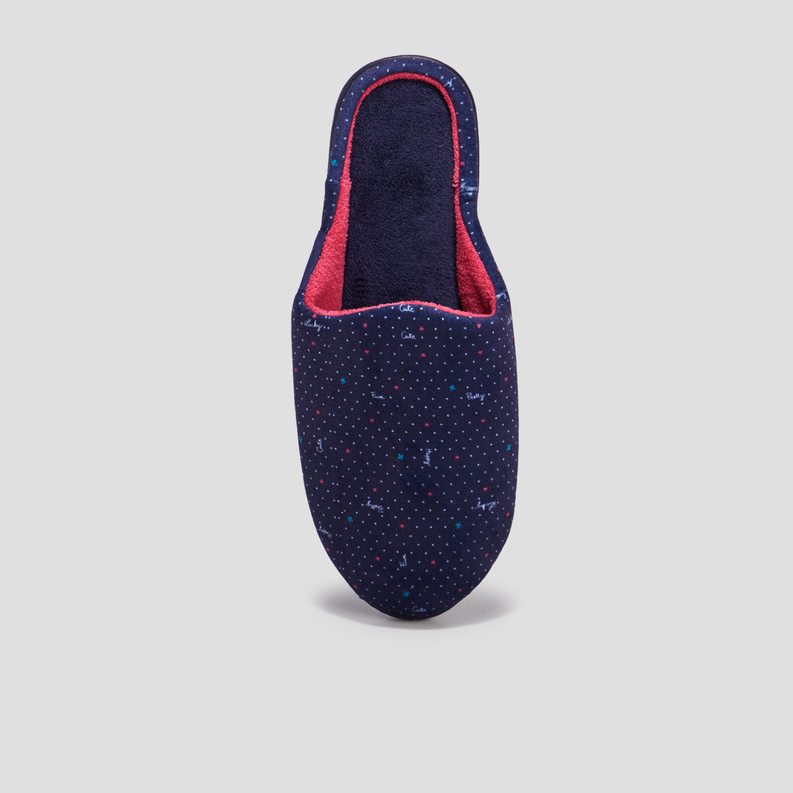 Chaussons mules compensés Isotoner bleu femme | La Halle