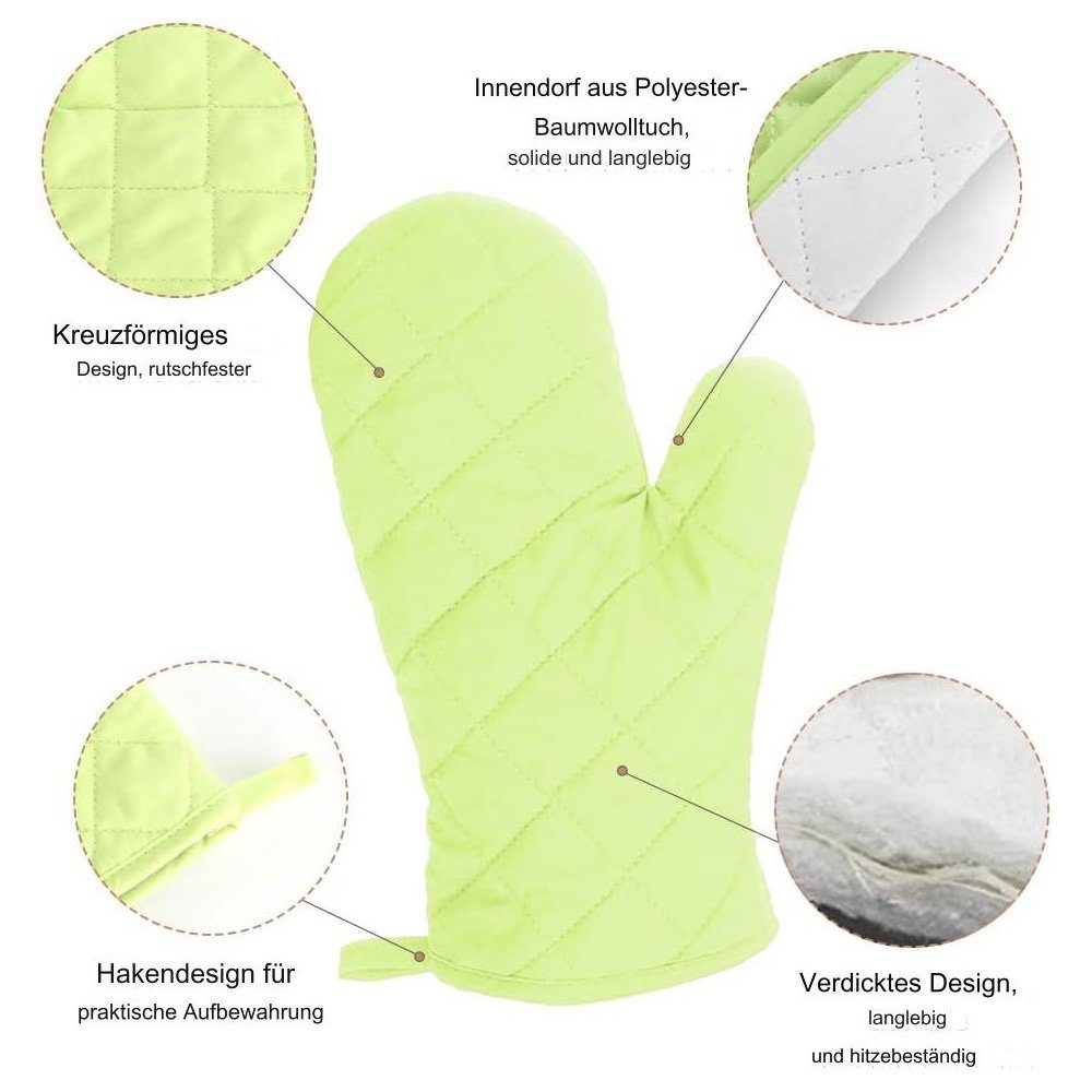Tian Dee Topfhandschuhe Ofenhandschuhe Hitzebestaendig Backhandschuhe Verdickte