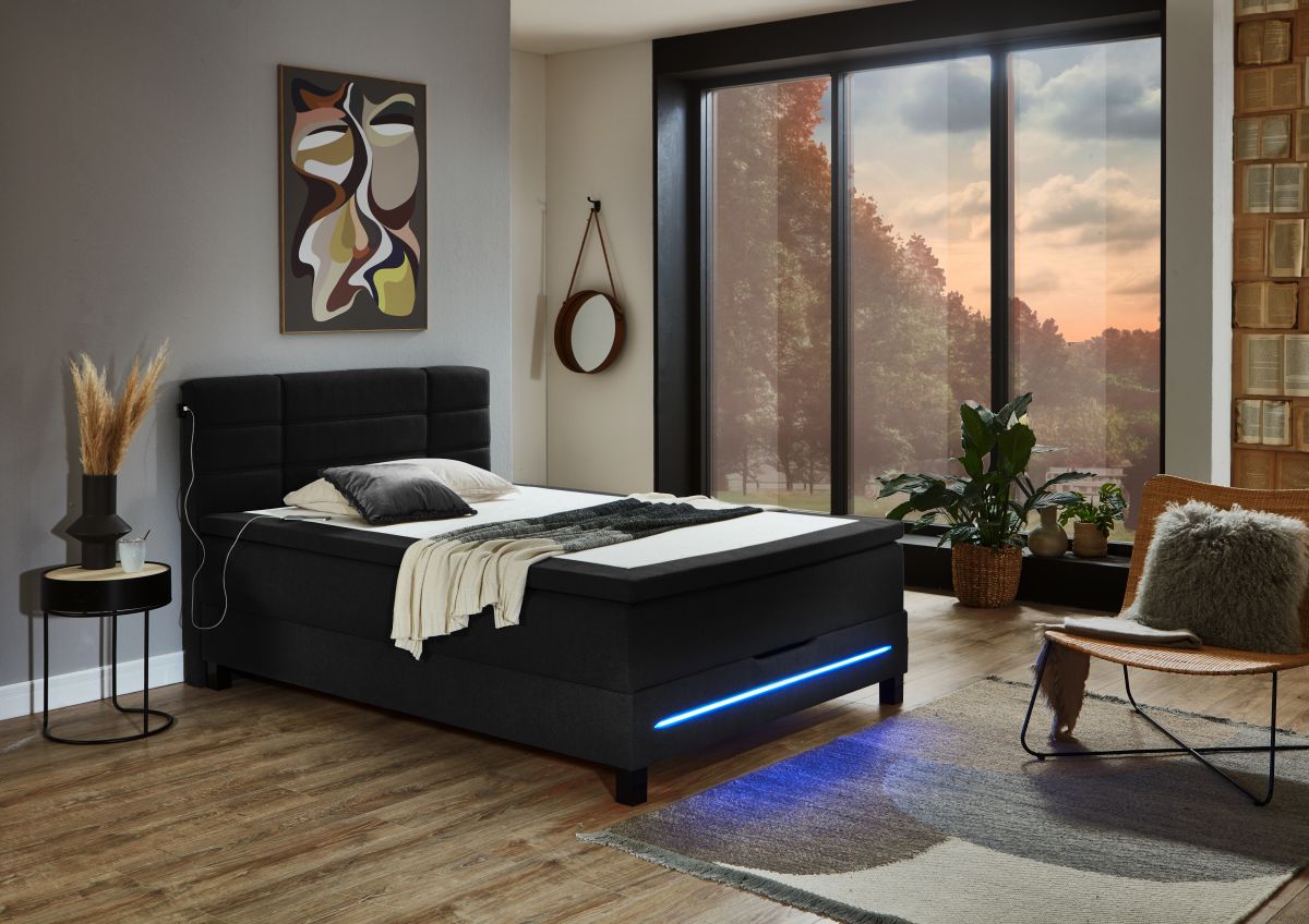 Sun Garden Boxspringbett Jefferson mit Bettkasten 140 x 200 cm