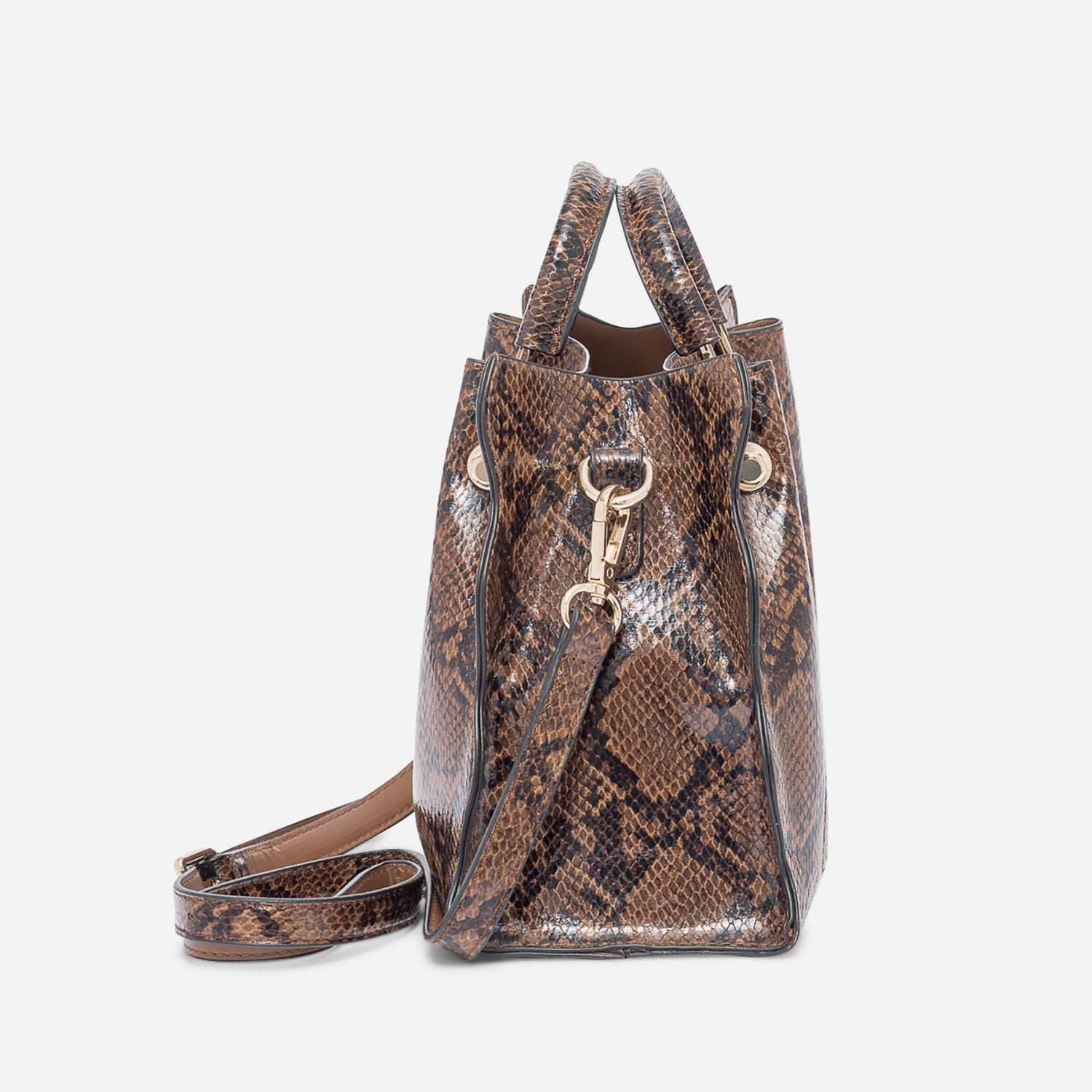 Sac à main TEXTO marron effet python