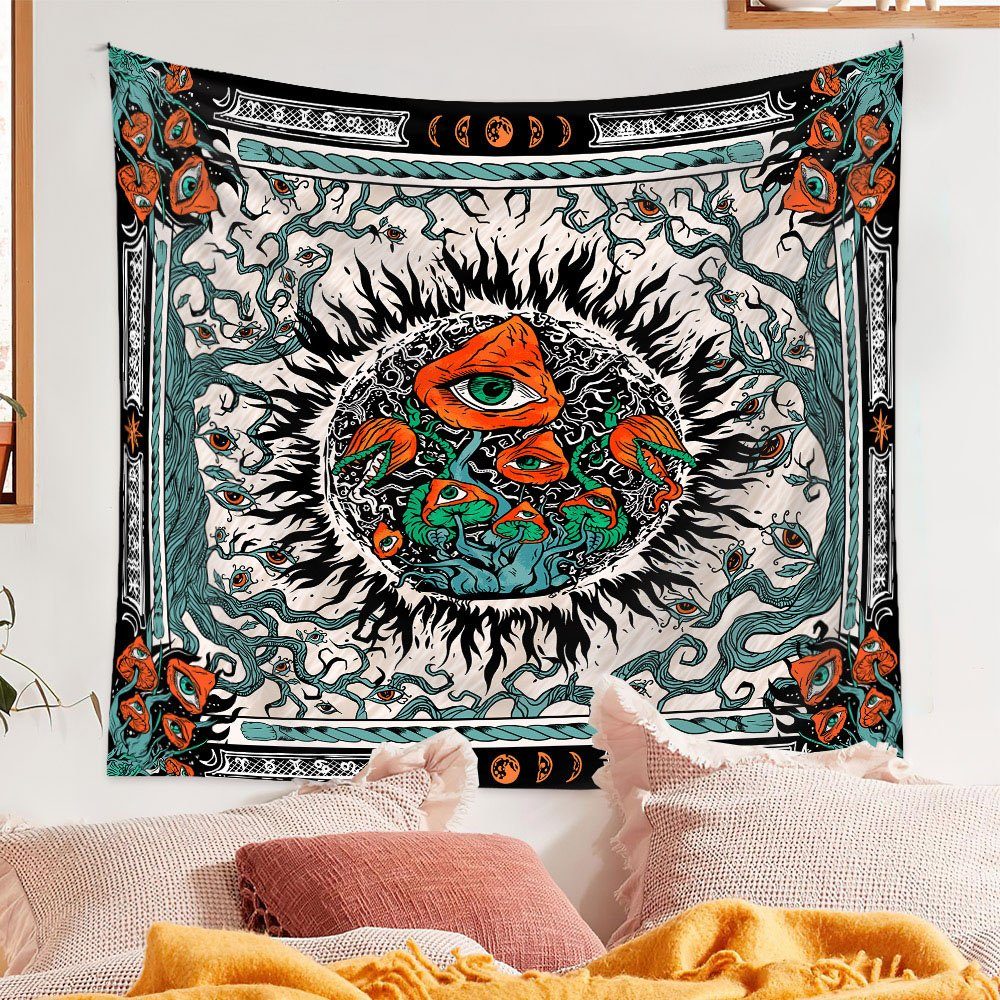 Wandteppich Wandteppich Psychedelic, Wandteppich Aesthetic Pilze, Aphollod, Tapisserie Baum Lebens Wandbehang für Wohnzimmer,Schlafzimmer,Wohnheim
