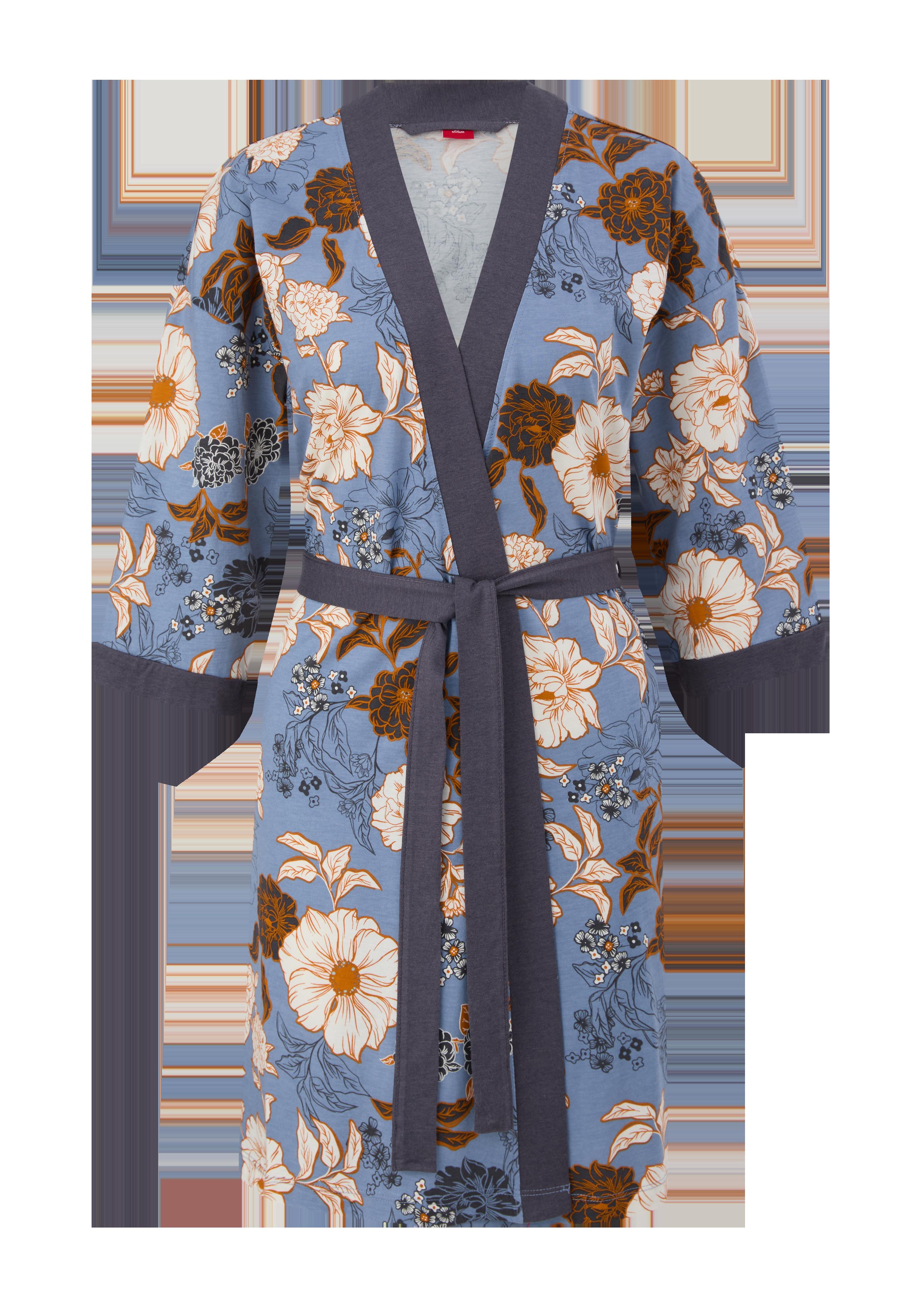 Gemusterte Kimonojacke zum Binden  6007385-56A1