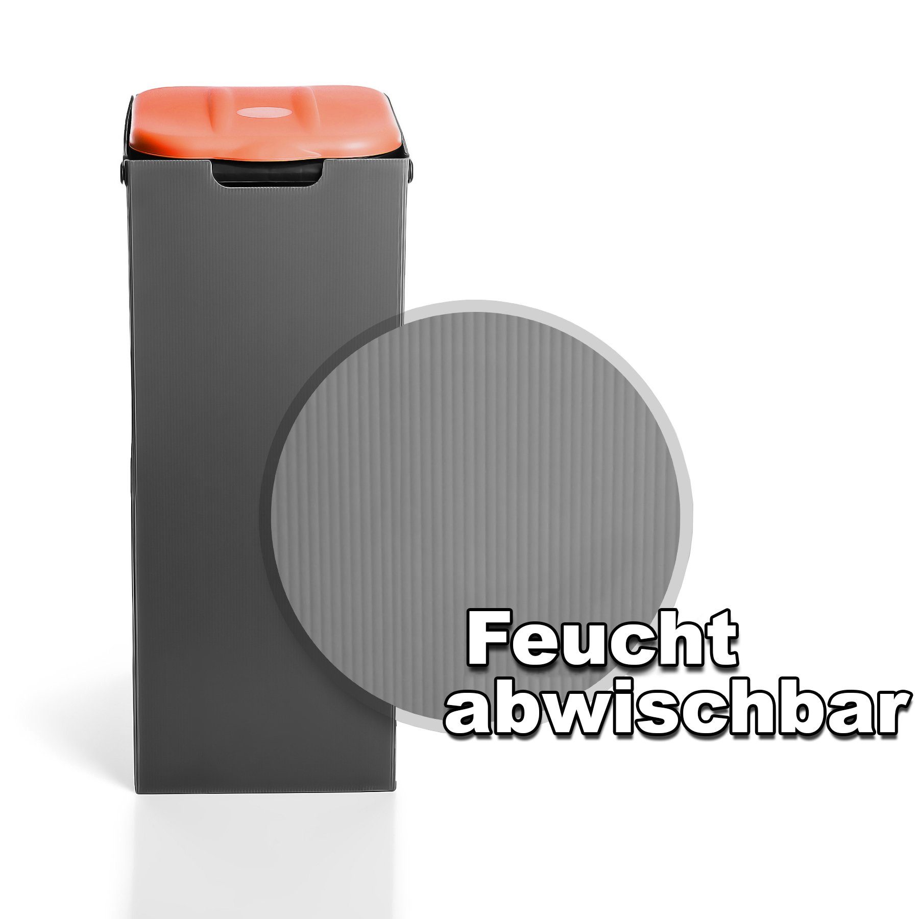 BigDean Mülltrennsystem Müllsackständer Orange 80L mit Sichtschutz Müllsackhalter