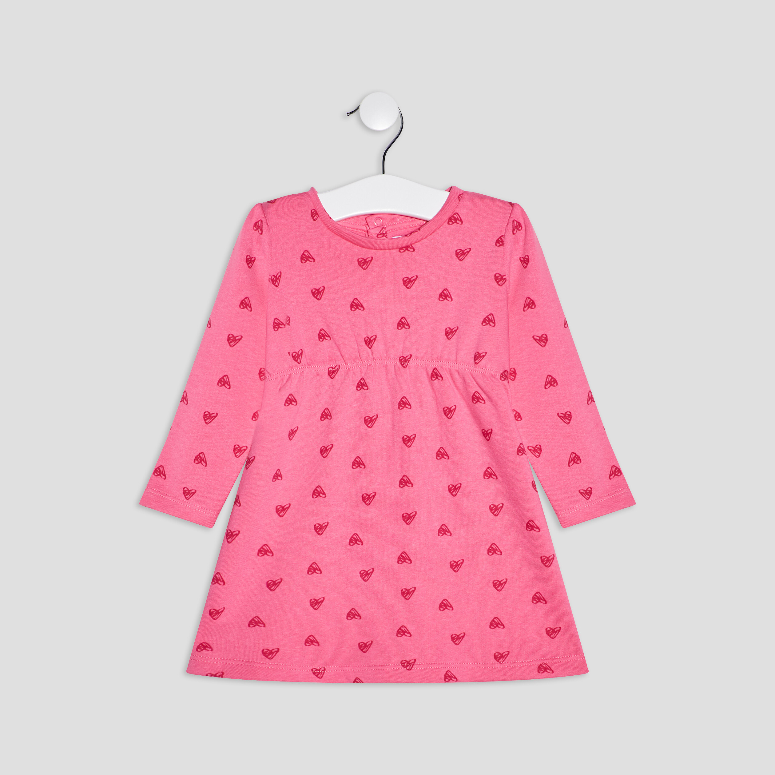 Robe droite molletonnée rose fushia bébé fille | La Halle