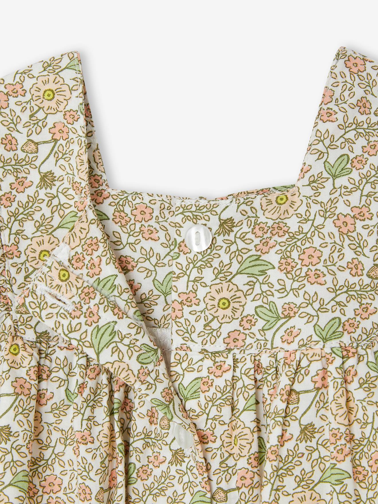 Vertbaudet Mädchen Baby Kleid mit Spitze - vanille