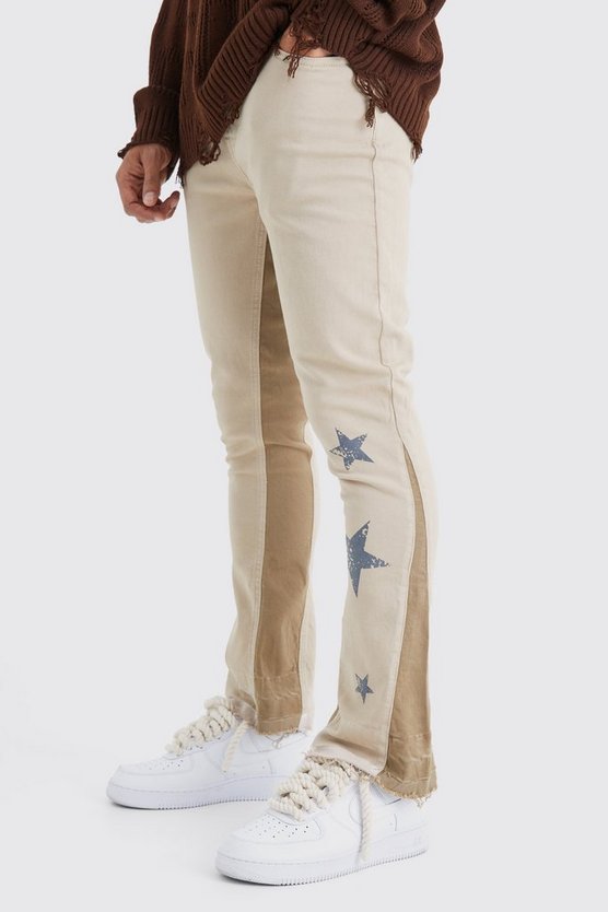 Skinny Schlaghose mit Print