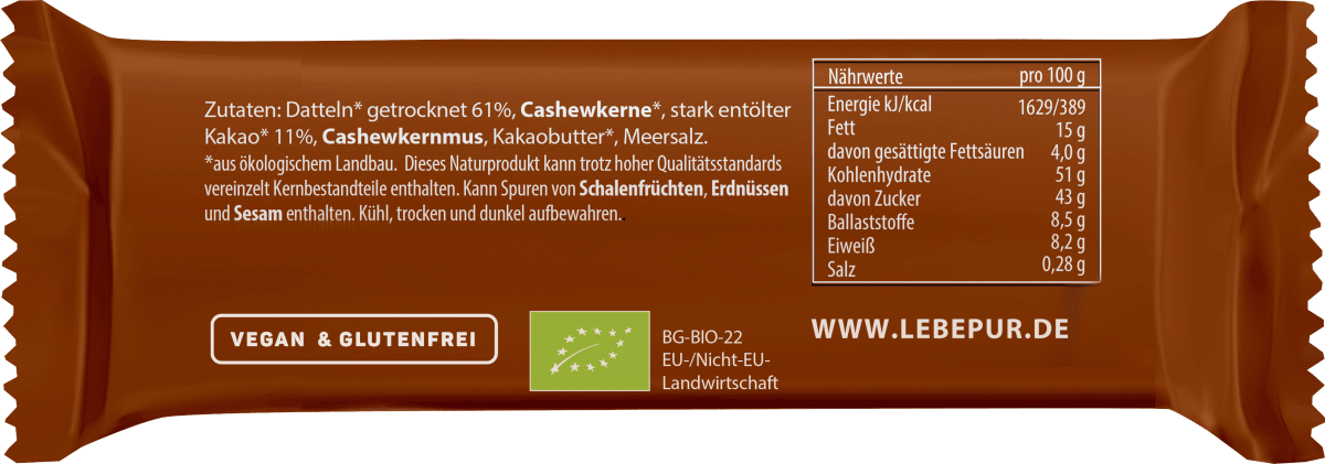 Rohkostriegel, Brownie, 50 g
