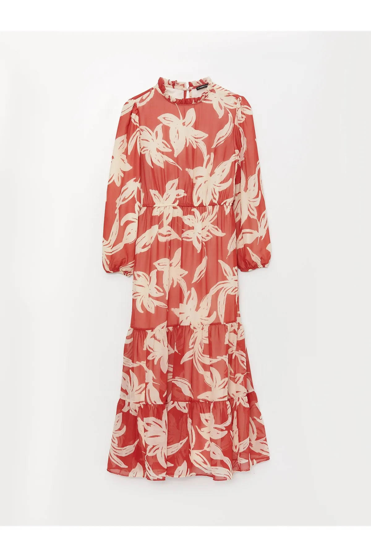LC Waikiki  Lcwaikı Classic - Langärmliges Damenkleid mit Stehkragen und Blumen