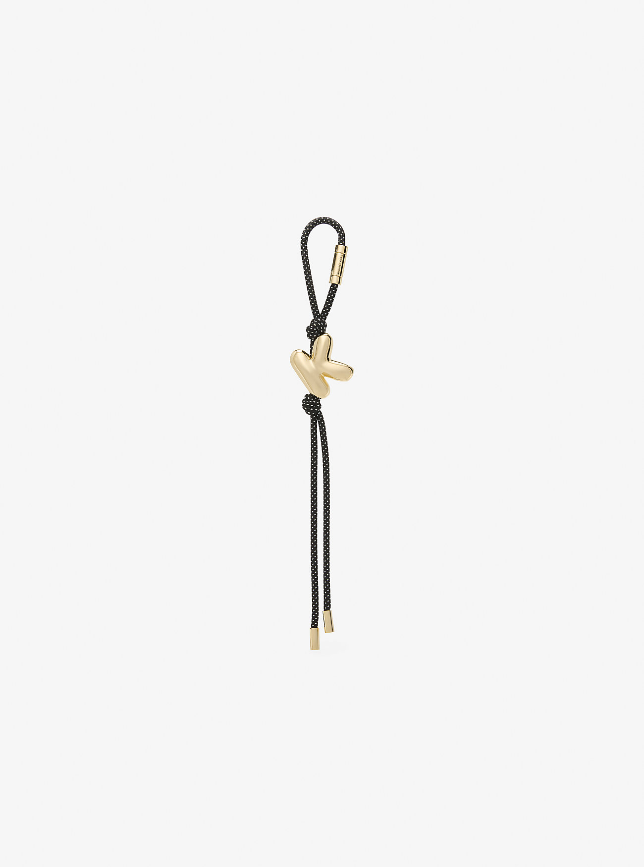 Initial Gold-Tone and Speckled Cord Bag Charm - 18K GOLD