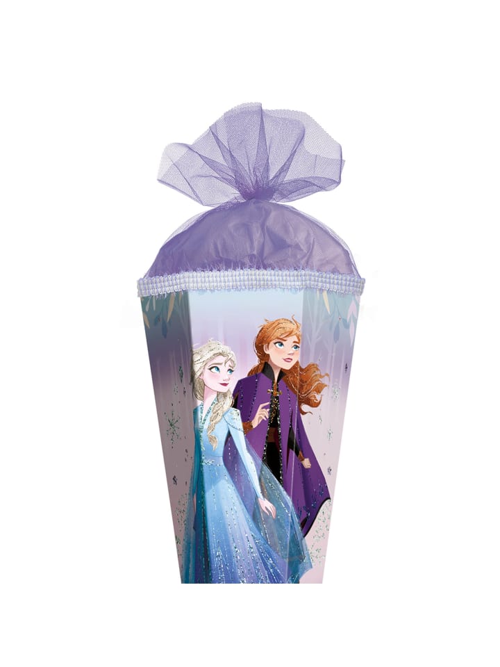 ROTH Schultüte groß Disney Frozen 85 cm, Glitter Glitzerborte in Lila günstig kaufen onesize