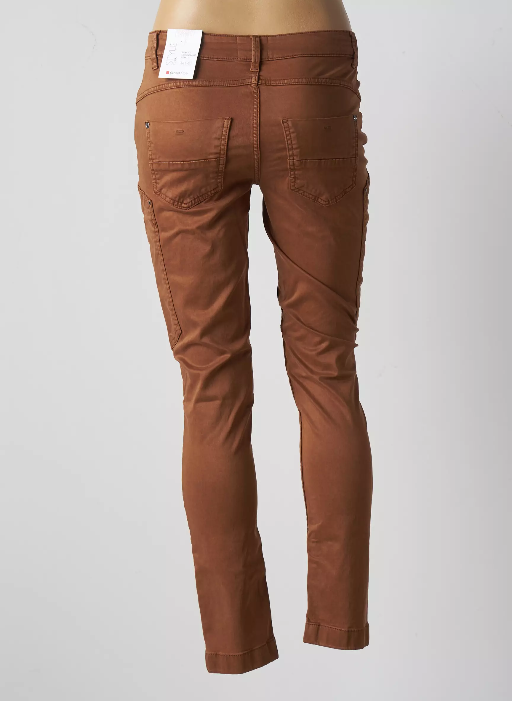 Street One Pantalons Slim Femme couleur marron