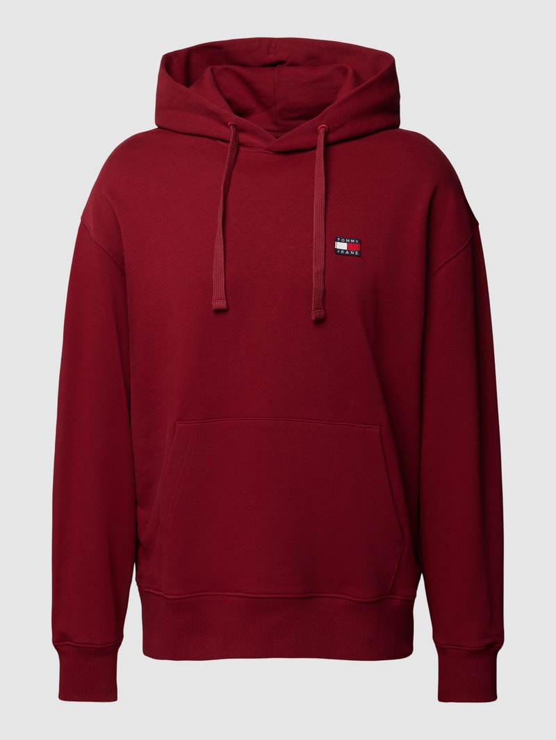 Hoodie mit Känguru-Tasche in bordeaux rot