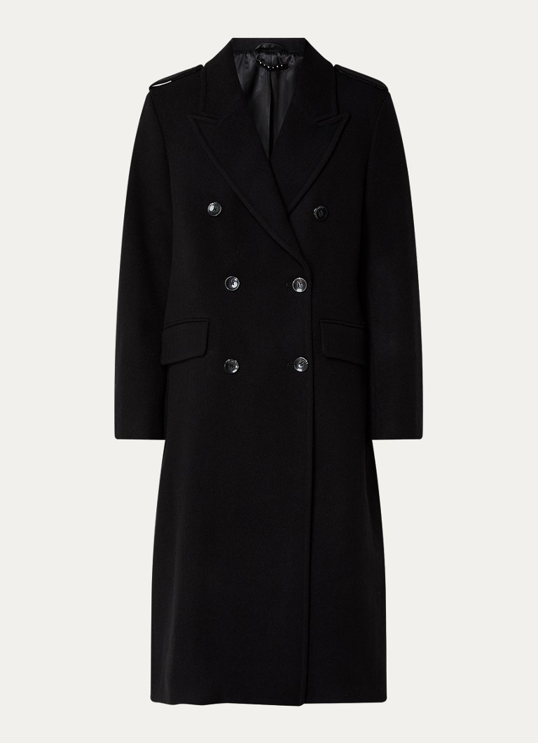Benetton Double-breasted coat in wool blend with valve pockets