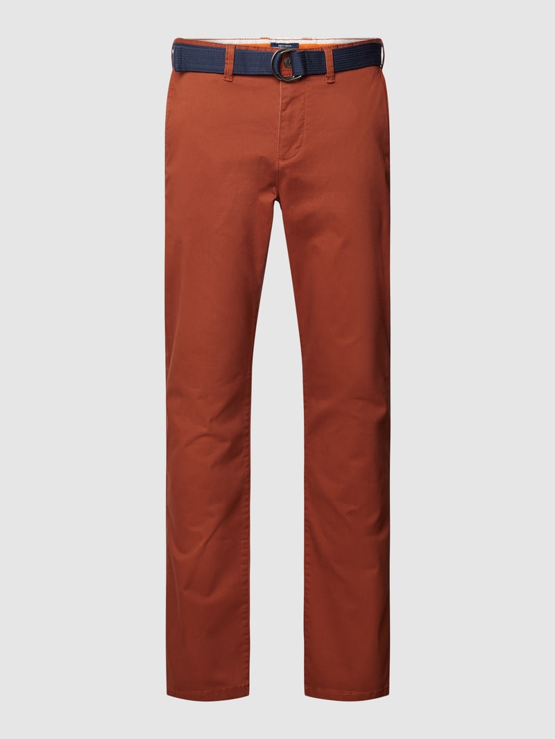 Stoffhose mit französischen Eingrifftaschen in rostrot