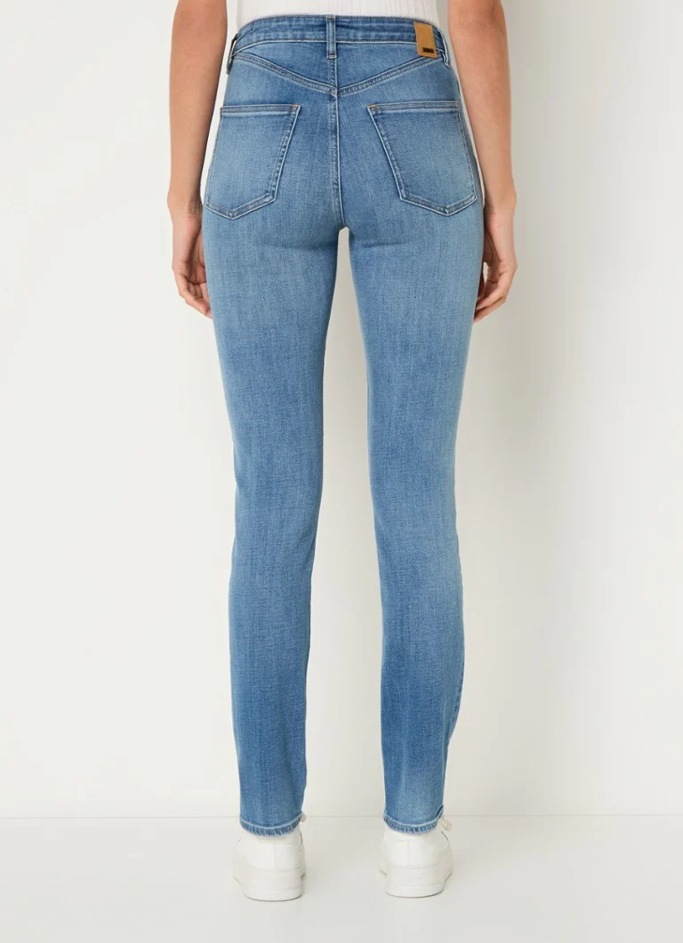 Blugi HUGO BOSS STATE cu talie înaltă, skinny fit, decolorare medie